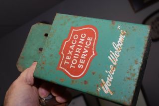 Antique Texaco Service Station Roadmap Holder Display Stand Sign
