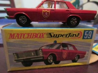 Matchbox Lesney Superfast No.  59 Ford Galaxie Fire Chief
