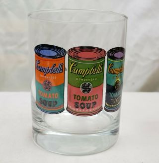 Andy Warhol Campbell’s Soup Can Art Tumbler Highball Glasses Block Set of 4 3