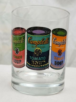 Andy Warhol Campbell’s Soup Can Art Tumbler Highball Glasses Block Set of 4 4