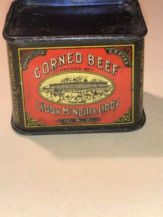 1930 ' s Libby ' s Miniature Salesman Sample Doll Toy Tin LItho Food Corned Beef 5