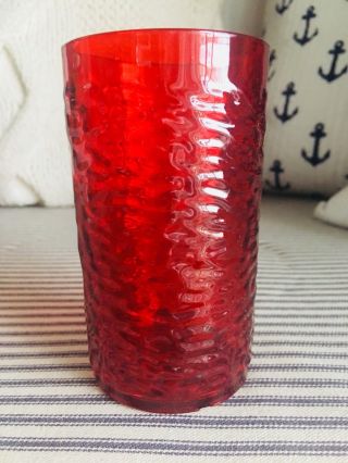 Pizza Hut Plastic Glass Collectible Ruby Red Restaurant Cup