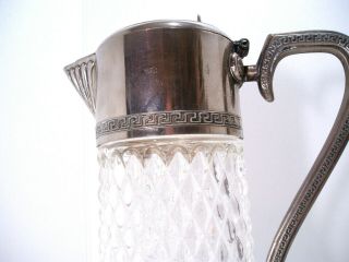 VINTAGE LARGE SILVER PLATED AND CUT GLASS DECANTER 2