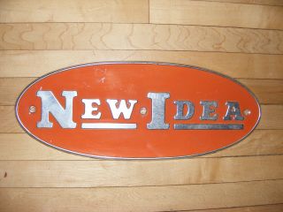 Idea Metal Name Plate Orange Emblem Combine Corn Picker Farm Sign 14 "