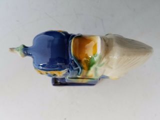 Vtg Glazed ceramic porcelain BLUE HORSE W/SADDLE FIGURINE CHINA 014 Hallmarked 5