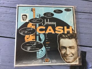 Johnny Cash With His Hot And Blue Guitar 1957 Deep Groove Sun Label - Lp 1220 - Vg