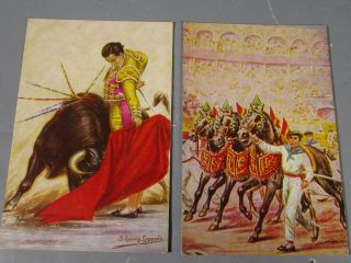 2 Cards Advertising The Bull Fights In Nogales Mexico