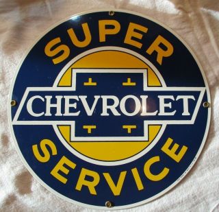 Chevrolet Service Porcelain Sign Ande Rooney 1986 Chevy Man Cave Hot Rod