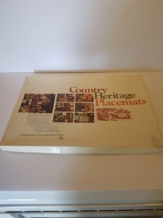 Set Of 6 Vintage John Deere Country Heritage Vinyl Placemats
