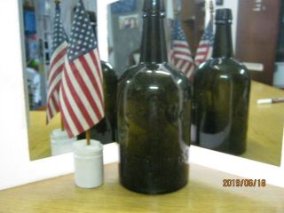 At Cost 1 Quart Olive Green Black Glass Missisquoi " A " Springs