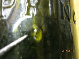 AT COST 1 QUART OLIVE GREEN BLACK GLASS MISSISQUOI 