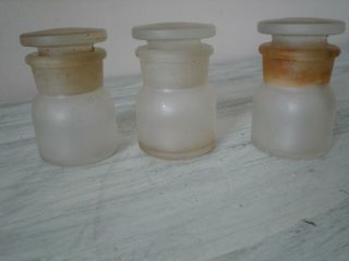 Tcw Co.  Usa Vintage Apothecary Glass Wide Mouth Jars W/ Glass Lids Set Of 3