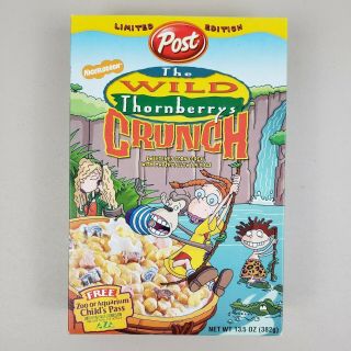 The Wild Thornberrys Crunch Cereal Box 2001 Nickelodeon Limited Edition 13.  5 Oz