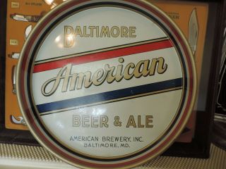 Vintage 13 " Baltimore Maryland American Brewery Beer And Ale Beer Serving Tray