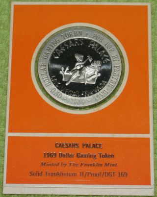 1969 Caesars Palace Casino Dollar Gaming Token - The Franklin - Proof