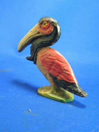 Antique Figural Cast Iron Toucan Parrot Pelican Bottle Opener W/ Paint 2