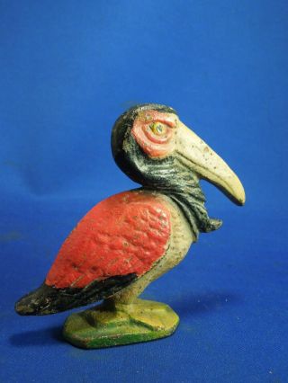 Antique Figural Cast Iron Toucan Parrot Pelican Bottle Opener W/ Paint 4