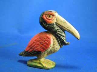 Antique Figural Cast Iron Toucan Parrot Pelican Bottle Opener W/ Paint 5