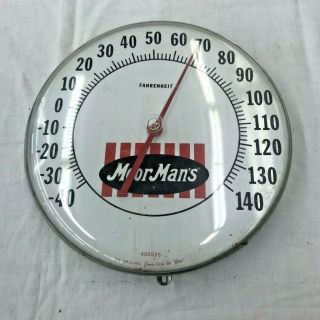 Vintage Moormans Feeds Old Dial Thermometer Advertising Sign