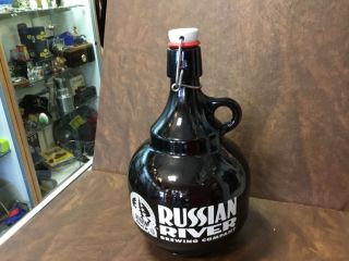 Russian River Brewing Santa Rosa Ca Beer Growler Bottle 67.  60 Fl Oz Glass