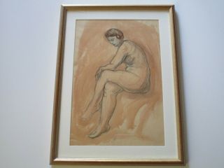 ADELE WATSON ANTIQUE PAINTING 1930 ' S NUDE RARE WOMAN FEMALE ART DECO 2