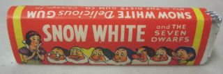 Rare 1938 Walt Disney Snow White And The Seven Dwarfs Chewing Gum Wrapper & Gum