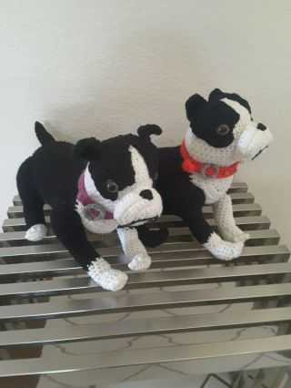 Crochet Plush Boston Terrier Dogs