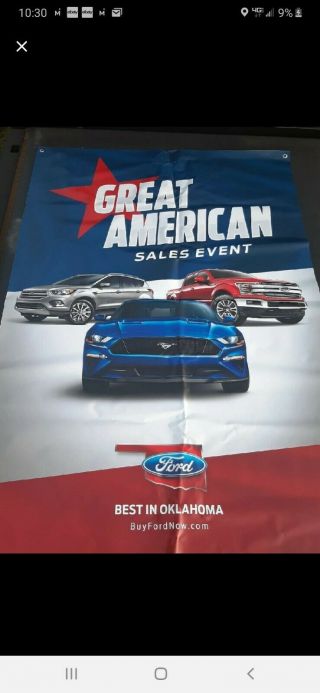Ford Dealership Banner 5ft X 3.  5ft Print On Both Sides