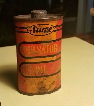 Vintage Surge Pulsator Oil Can 4 Oz Handy Oval Rare