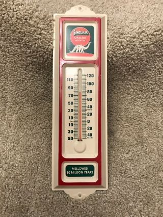 Vintage Old Sinclair Opaline Motor Oil Thermometer Dino Advertising
