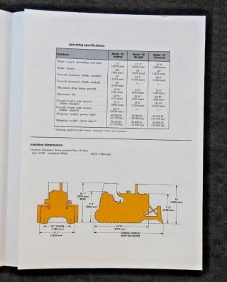 1973 CATERPILLAR D7F TRACK - TYPE TRACTOR SPECIFICATIONS BROCHURE MINTY 4