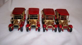 FOUR “MATCHBOX” YESTERYEAR Y - 7 ROLLS ROYCE’s GOLD & RED ISSUE 15,  16,  24,  25 MIB 3
