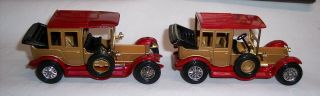 FOUR “MATCHBOX” YESTERYEAR Y - 7 ROLLS ROYCE’s GOLD & RED ISSUE 15,  16,  24,  25 MIB 5