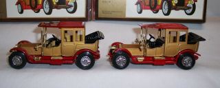 FOUR “MATCHBOX” YESTERYEAR Y - 7 ROLLS ROYCE’s GOLD & RED ISSUE 15,  16,  24,  25 MIB 6
