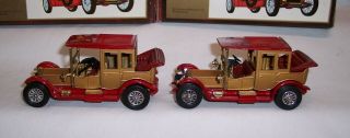 FOUR “MATCHBOX” YESTERYEAR Y - 7 ROLLS ROYCE’s GOLD & RED ISSUE 15,  16,  24,  25 MIB 7