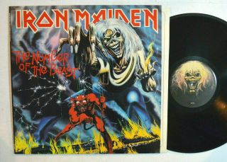 Rock Lp - Iron Maiden - The Number Of The Beast St - 12202 W/ Insert 1982 Vg,