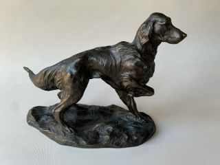 Signed Vintage Heredities Cold Cast Bronze Irish Setter By Jean Spouse 1980 