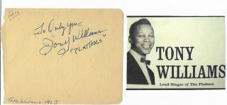 Tony Williams/lead Singer Of Platters/hand Signed Page Adding Only You.  Picture