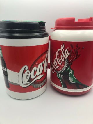 2 Vintage 64 Oz.  Coca Cola Thermos Mug Jug Usa Insulated Half Gallon