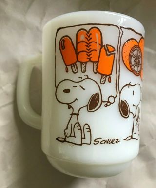 Fire King Schulz 1958 Snoopy " Dreaming Of Ice Cream " Mug