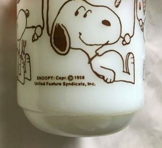 Fire King Schulz 1958 Snoopy 