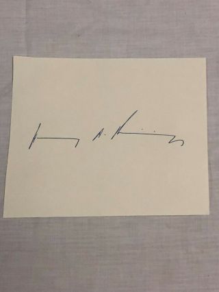 Us Secretary Of State Henry A.  Kissinger Hand Signed Autographed Cut
