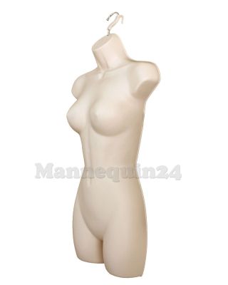 FLESH MANNEQUIN MALE & FEMALE TORSO DRESS FORMS SET,  1 STAND,  2 HANGERS 3