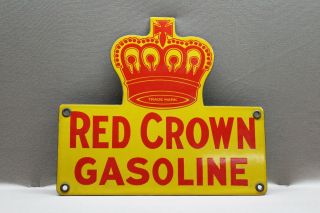 Standard Red Crown Porcelain Sign Gas Oil Car Service Man Farm 66