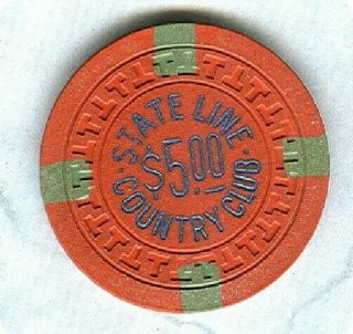Stateline Country Club Casino (lake Tahoe) $5 Chip (su) (n7516).  Xls