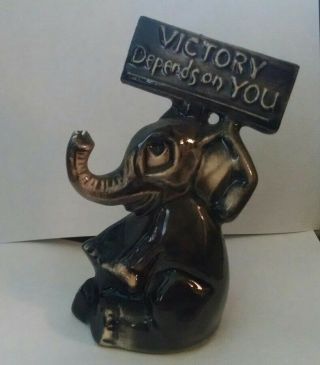Vintage Orig Mccoy Elephant Political Figurine Victory Depends On You Republican