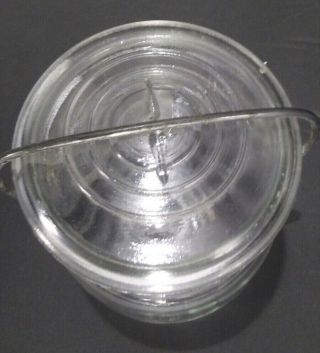 3 VINTAGE CLEAR BALL ECLIPSE WIDE MOUTH PINT JAR WITH WIRE BAIL & LID 7