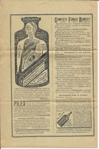 Medical Quackery Ads - 1890s - Dr.  Kilmer,  Binghamton,  NY 7