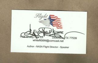Eugene Kranz Signed Business Card Flight Director Gene
