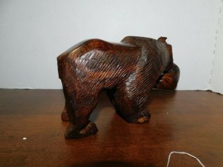 Hand Carved From (Sono) Iron Wood - - BEAR WITH FISH - - With Exellent Details 6